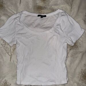 Ambiance Pure White Ribbed Crop Top